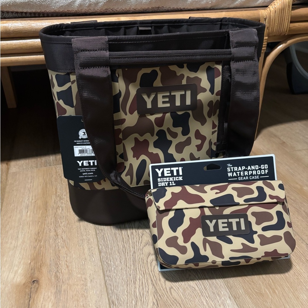 NWT yeti wetlands camo Camino 20 and 1L sidekick